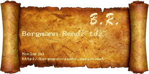 Bergmann Renátó névjegykártya